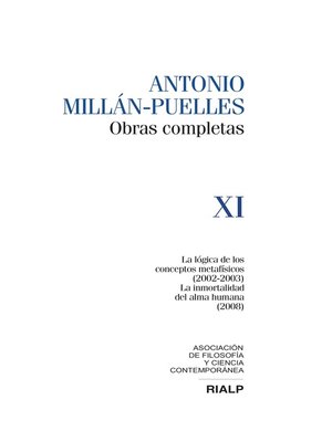 cover image of Millán-Puelles Volume XI Obras Completas